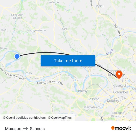 Moisson to Sannois map