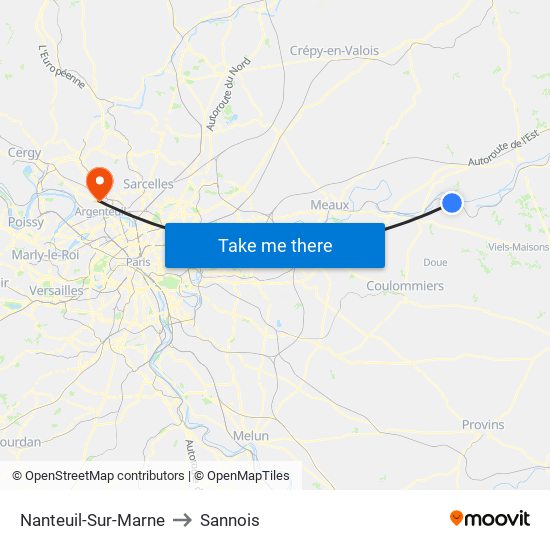 Nanteuil-Sur-Marne to Sannois map