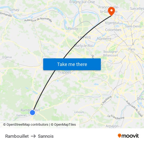 Rambouillet to Sannois map