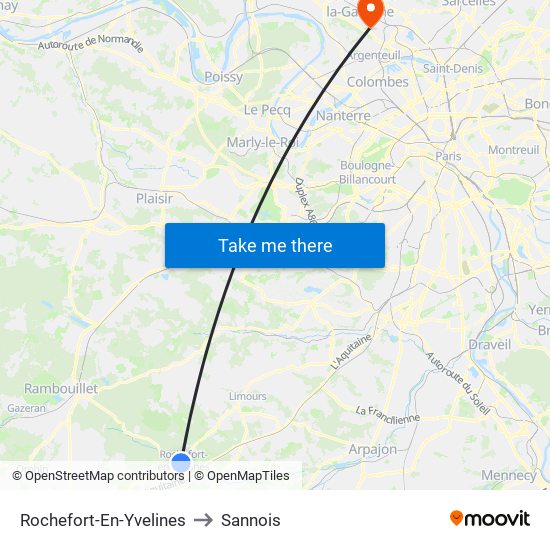 Rochefort-En-Yvelines to Sannois map