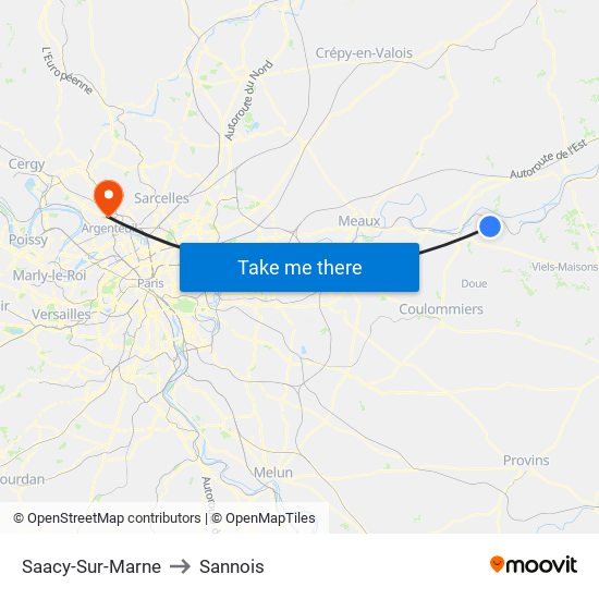 Saacy-Sur-Marne to Sannois map