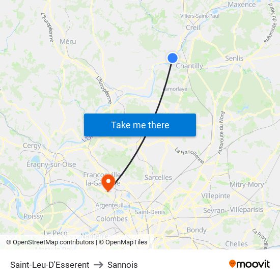 Saint-Leu-D'Esserent to Sannois map