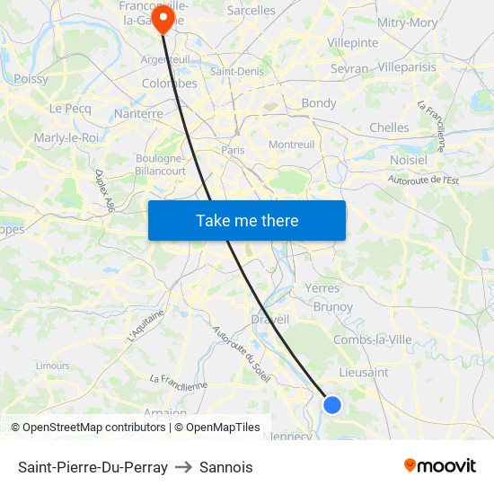 Saint-Pierre-Du-Perray to Sannois map