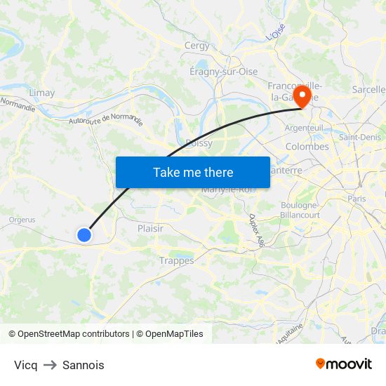 Vicq to Sannois map