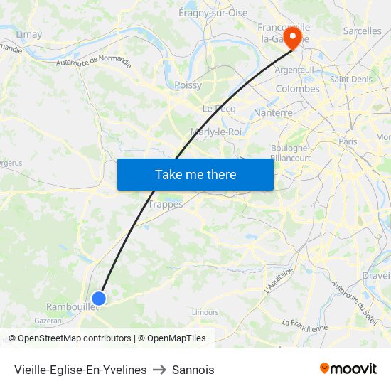 Vieille-Eglise-En-Yvelines to Sannois map