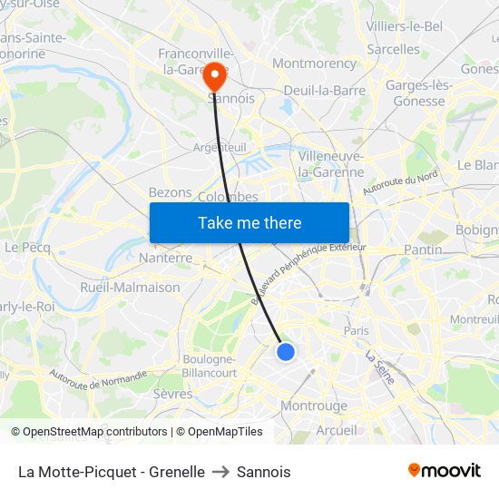 La Motte-Picquet - Grenelle to Sannois map