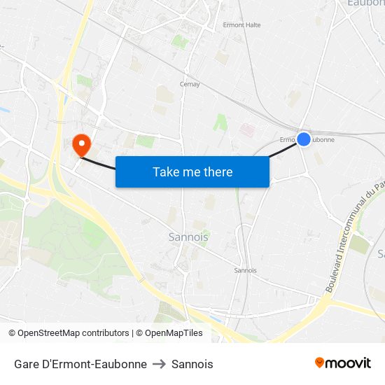 Gare D'Ermont-Eaubonne to Sannois map