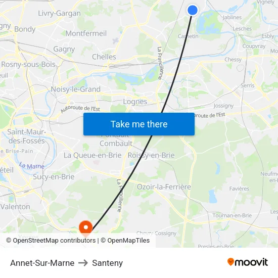 Annet-Sur-Marne to Santeny map