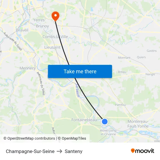 Champagne-Sur-Seine to Santeny map