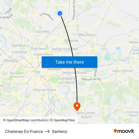 Chatenay-En-France to Santeny map