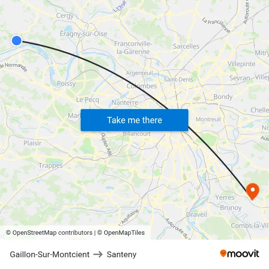 Gaillon-Sur-Montcient to Santeny map