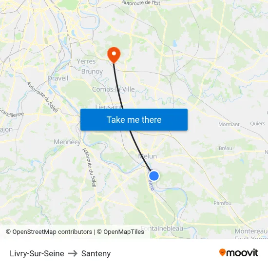 Livry-Sur-Seine to Santeny map