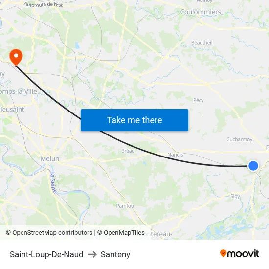Saint-Loup-De-Naud to Santeny map