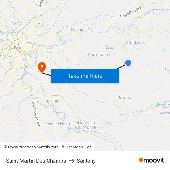Saint-Martin-Des-Champs to Santeny map