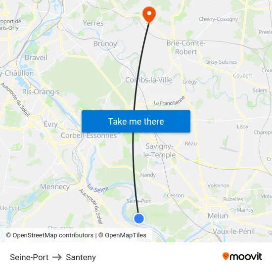 Seine-Port to Santeny map