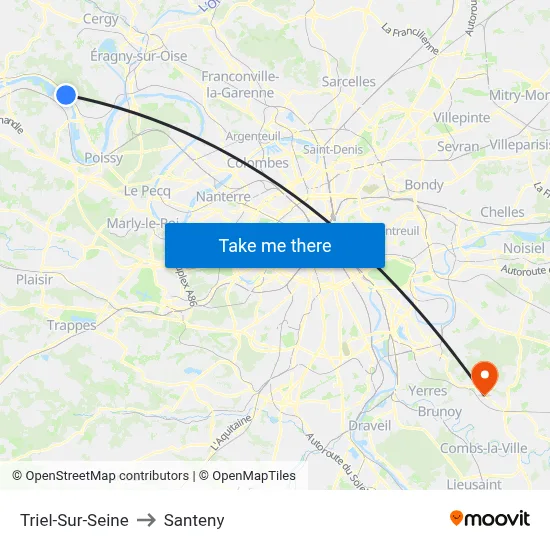 Triel-Sur-Seine to Santeny map