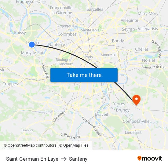 Saint-Germain-En-Laye to Santeny map