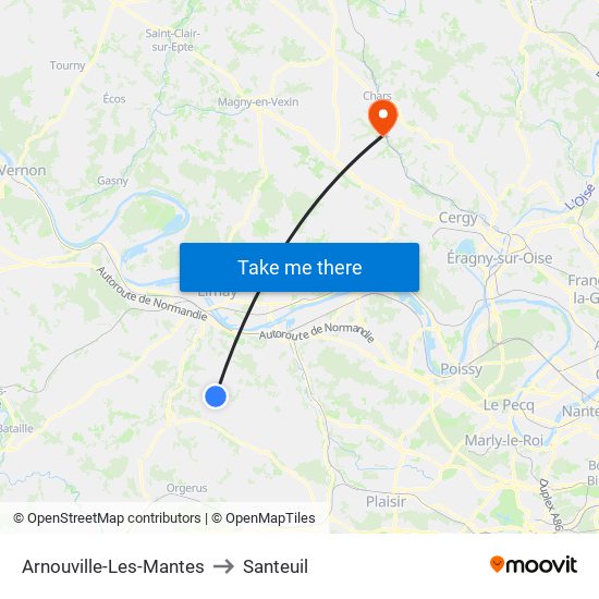 Arnouville-Les-Mantes to Santeuil map