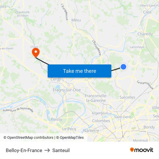 Belloy-En-France to Santeuil map
