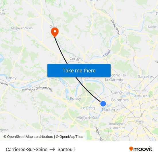 Carrieres-Sur-Seine to Santeuil map