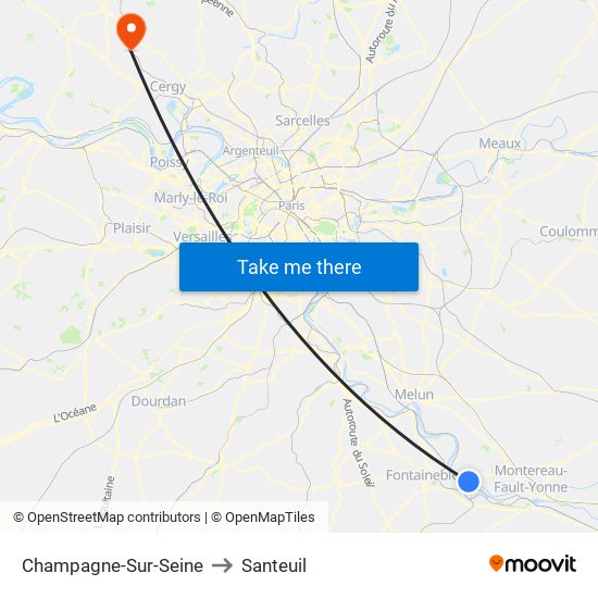 Champagne-Sur-Seine to Santeuil map