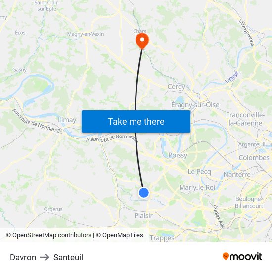 Davron to Santeuil map