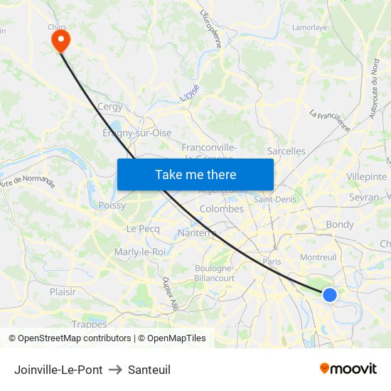 Joinville-Le-Pont to Santeuil map