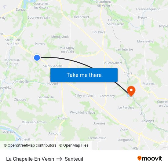 La Chapelle-En-Vexin to Santeuil map
