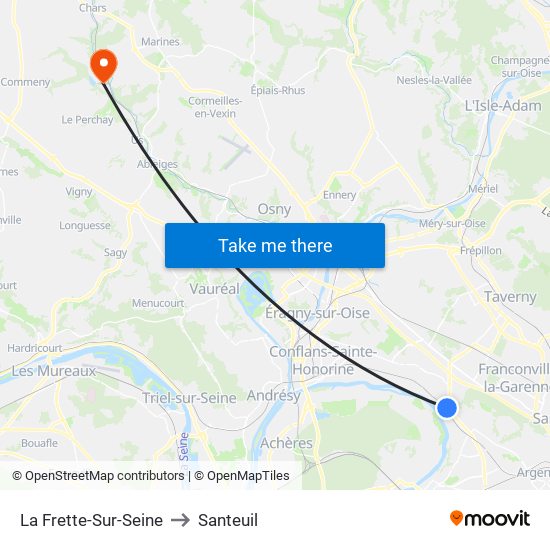 La Frette-Sur-Seine to Santeuil map