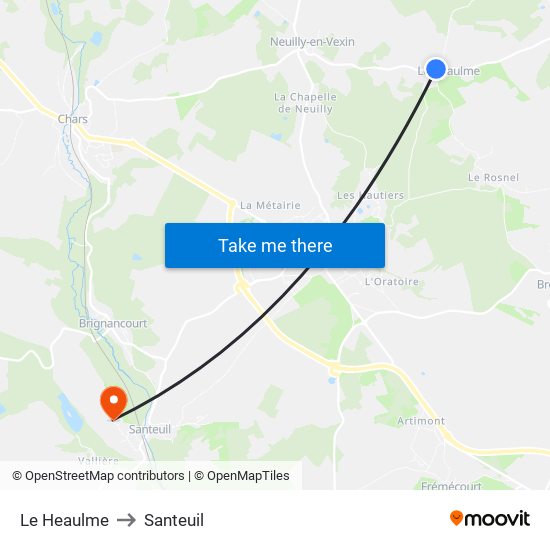 Le Heaulme to Santeuil map