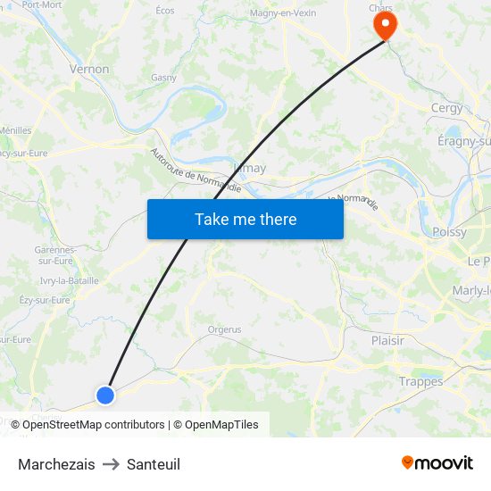 Marchezais to Santeuil map
