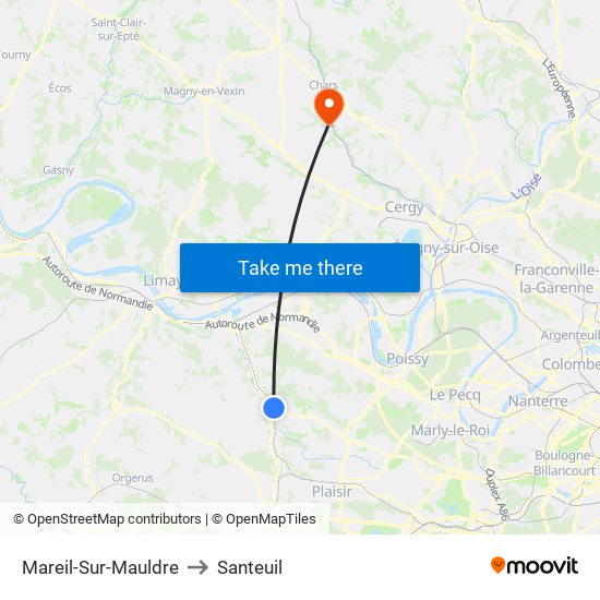 Mareil-Sur-Mauldre to Santeuil map