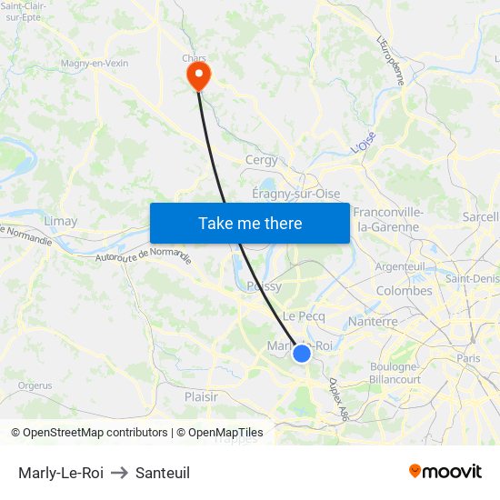 Marly-Le-Roi to Santeuil map