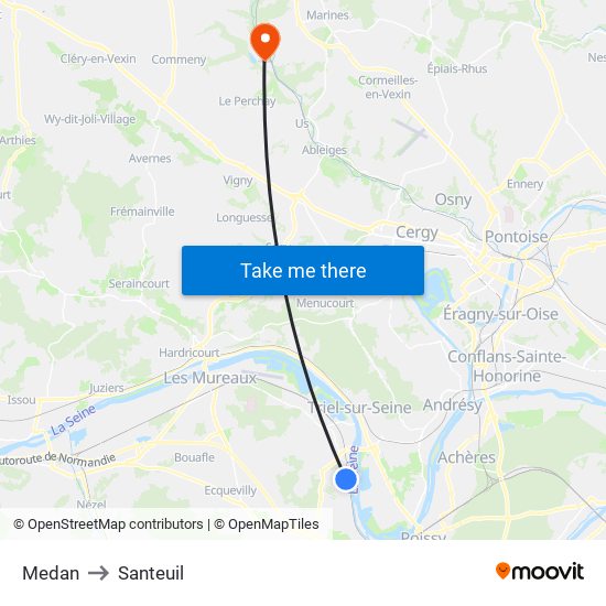 Medan to Santeuil map