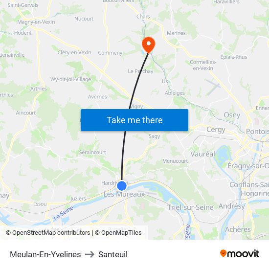 Meulan-En-Yvelines to Santeuil map