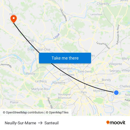 Neuilly-Sur-Marne to Santeuil map