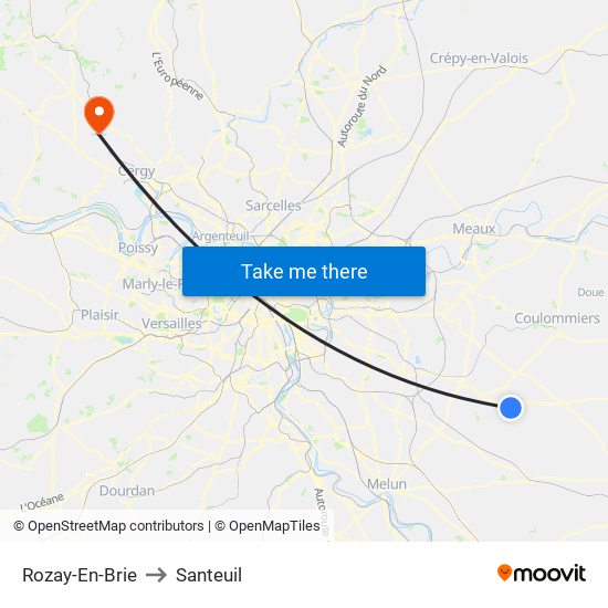 Rozay-En-Brie to Santeuil map