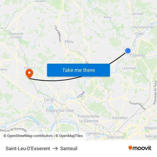 Saint-Leu-D'Esserent to Santeuil map