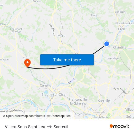 Villers-Sous-Saint-Leu to Santeuil map