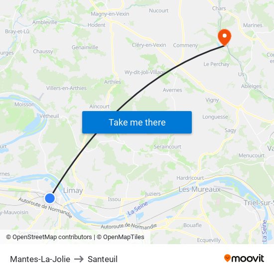 Mantes-La-Jolie to Santeuil map