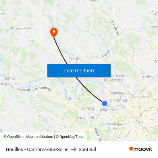 Houilles - Carrières-Sur-Seine to Santeuil map