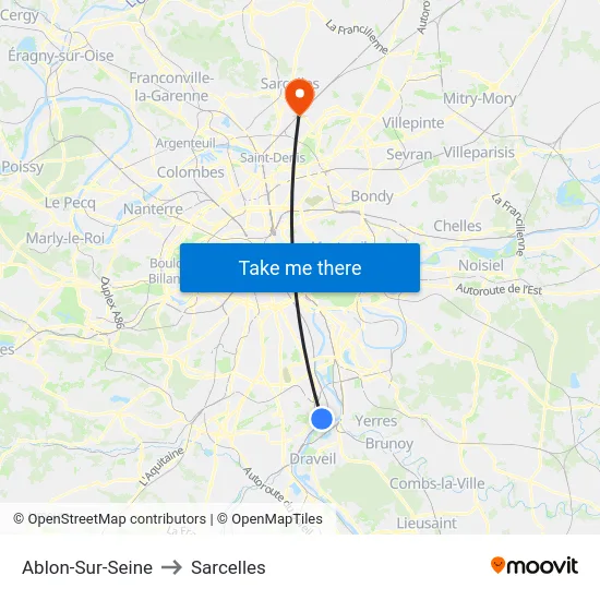 Ablon-Sur-Seine to Sarcelles map
