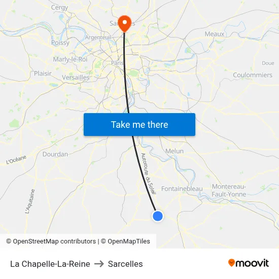 La Chapelle-La-Reine to Sarcelles map