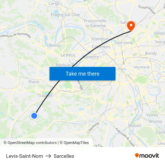 Levis-Saint-Nom to Sarcelles map