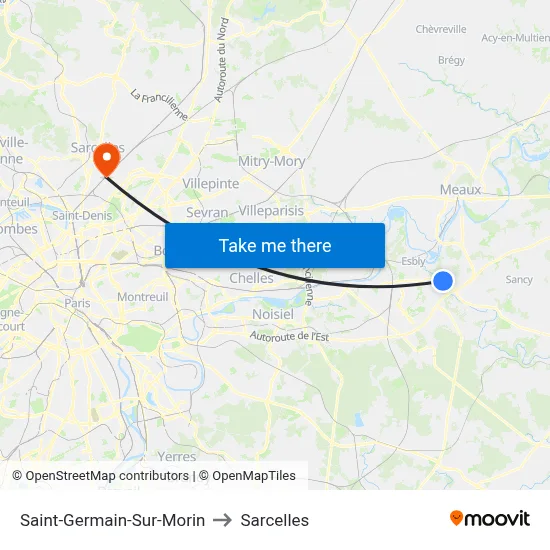 Saint-Germain-Sur-Morin to Sarcelles map