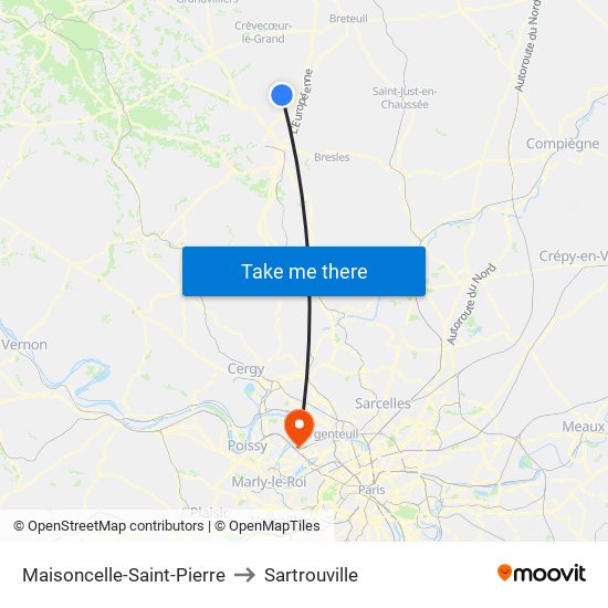 Maisoncelle-Saint-Pierre to Sartrouville map