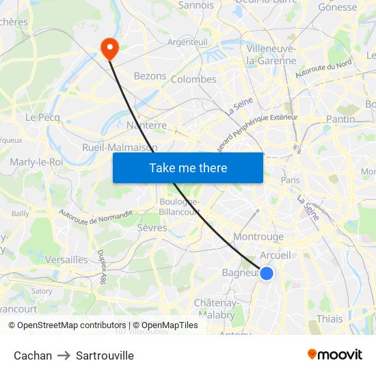 Cachan to Sartrouville map