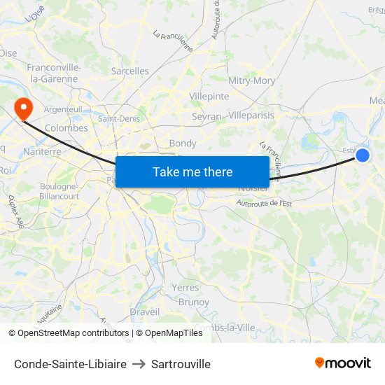 Conde-Sainte-Libiaire to Sartrouville map