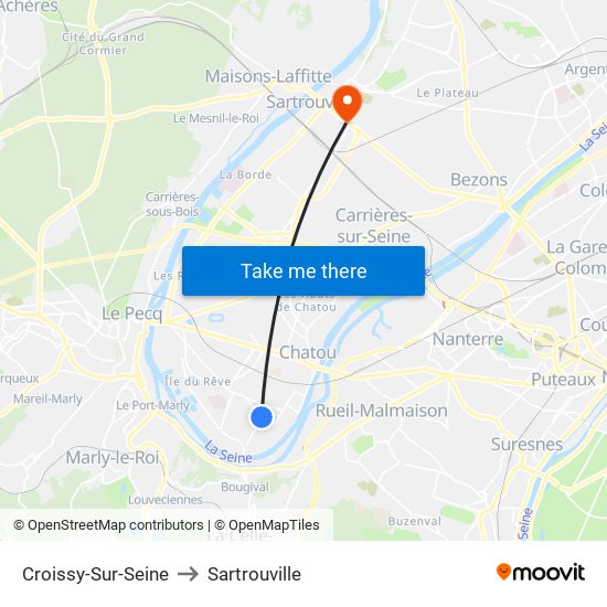Croissy-Sur-Seine to Sartrouville map