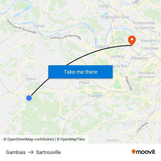 Gambais to Sartrouville map